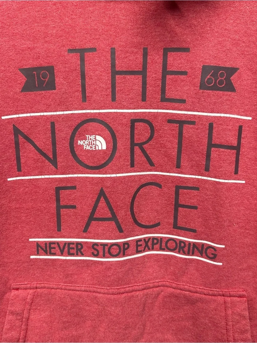 The North Face Men's Red Pullover Hoodie with Logo Graphic